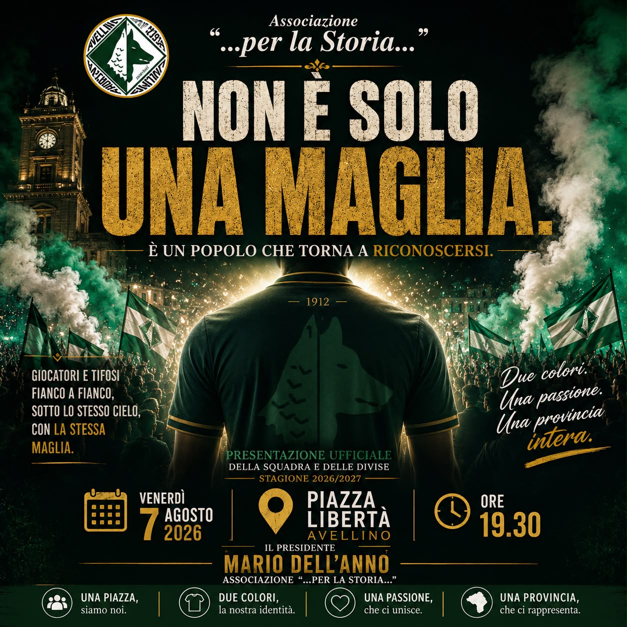 COMUNICATO UFFICIALE - PRESENTAZIONE SQUADRA E MAGLIE 7 AGOSTO ORE 19.30